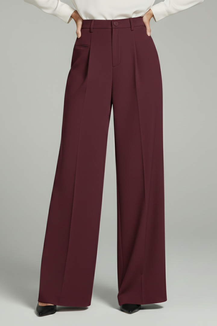 Blair | Women’s Palazzo Trousers with Front Pleats and Back Pockets
