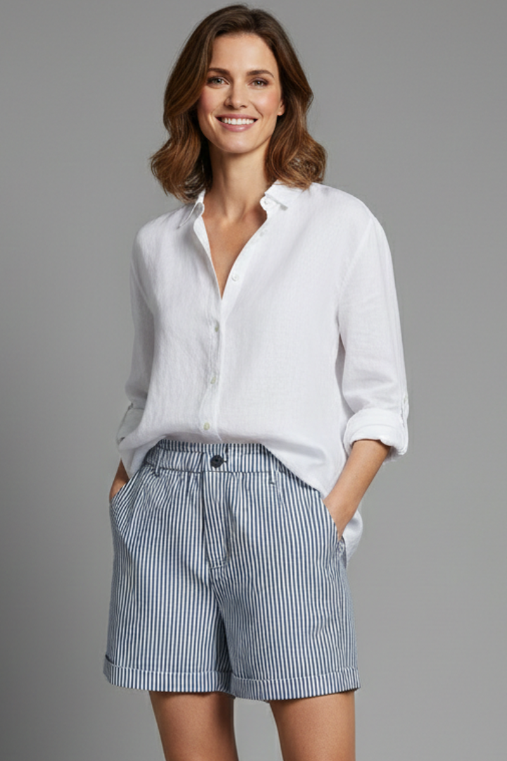 Charlotte | Women’s Striped High Waist Tailored Shorts