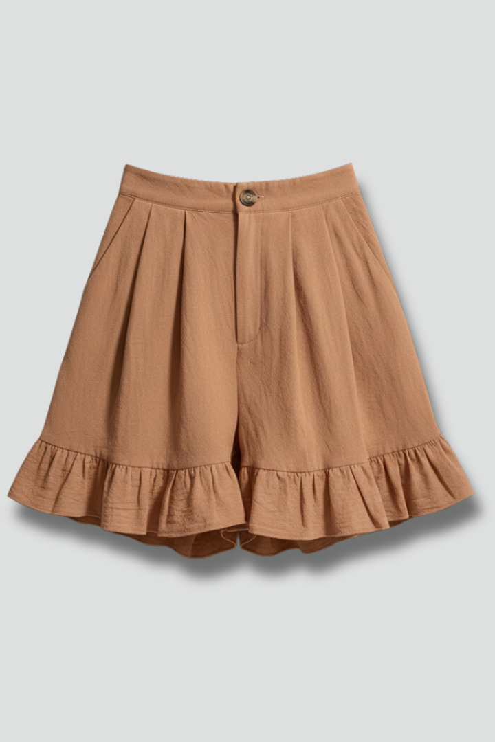 Jacklyn | Women’s High Waist Ruffle Hem Casual Shorts