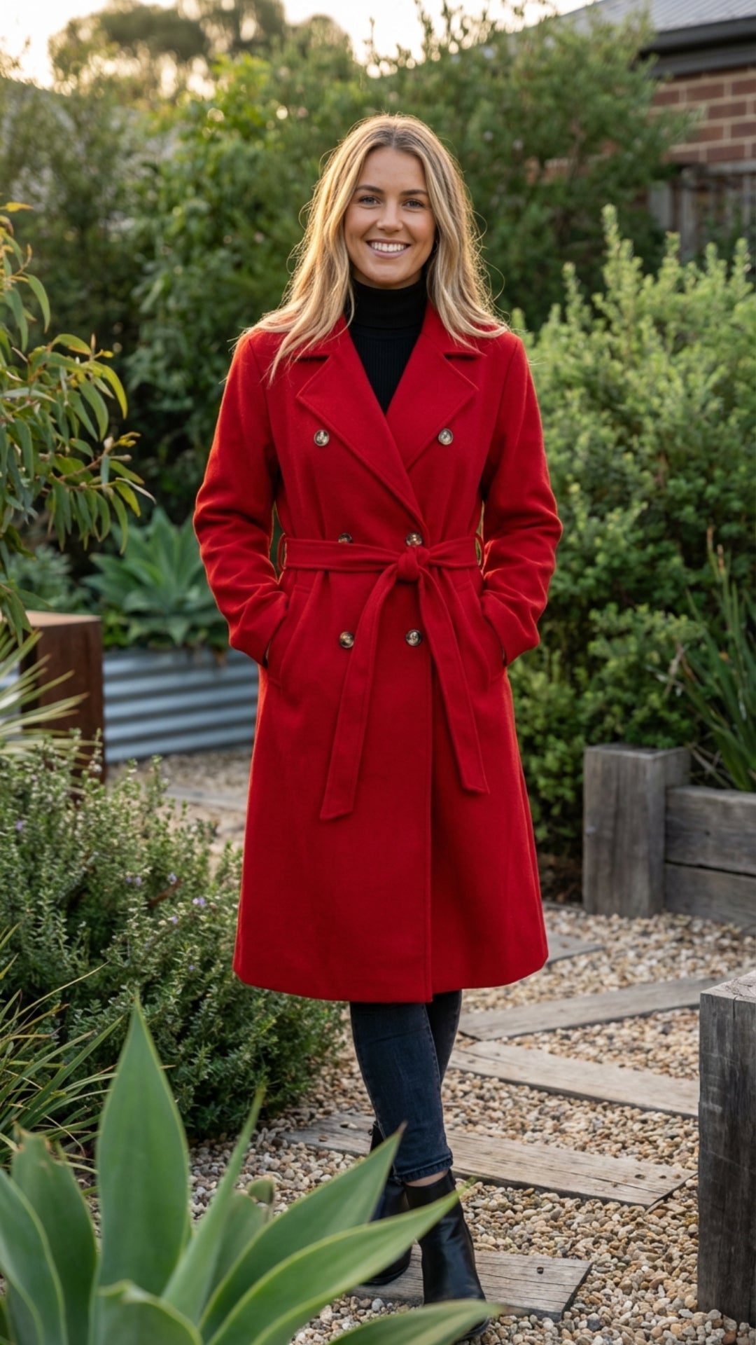 Women’s Casual Double-Breasted Long Trench Coat