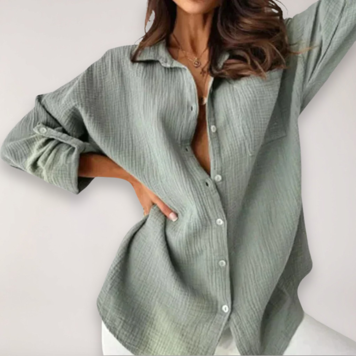 Hazel | Women’s Button Front Roll Up Shirt