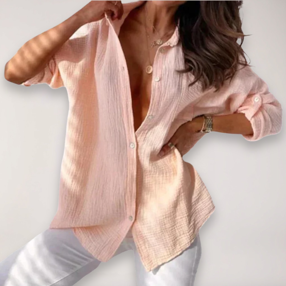 Hazel | Women’s Button Front Roll Up Shirt