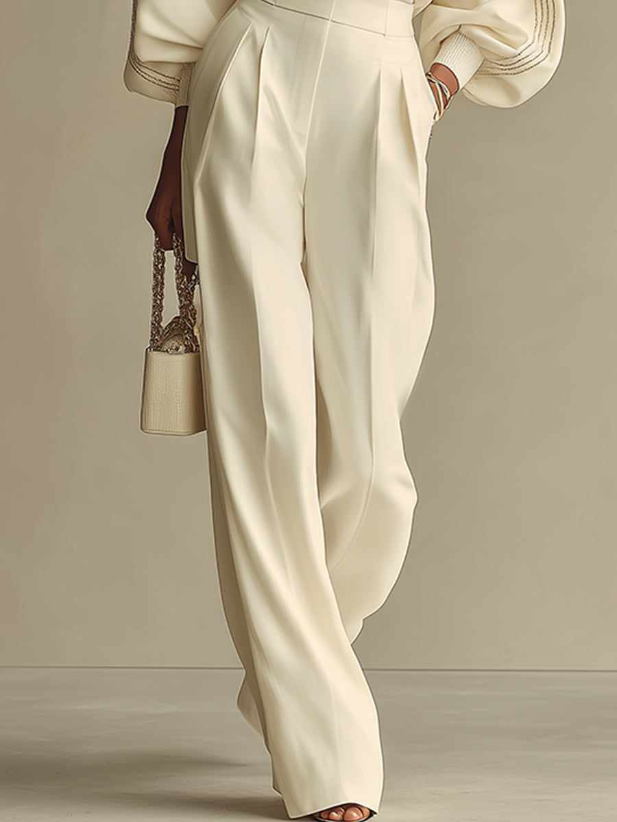 Selena | Ribbed Set with Wide Pants