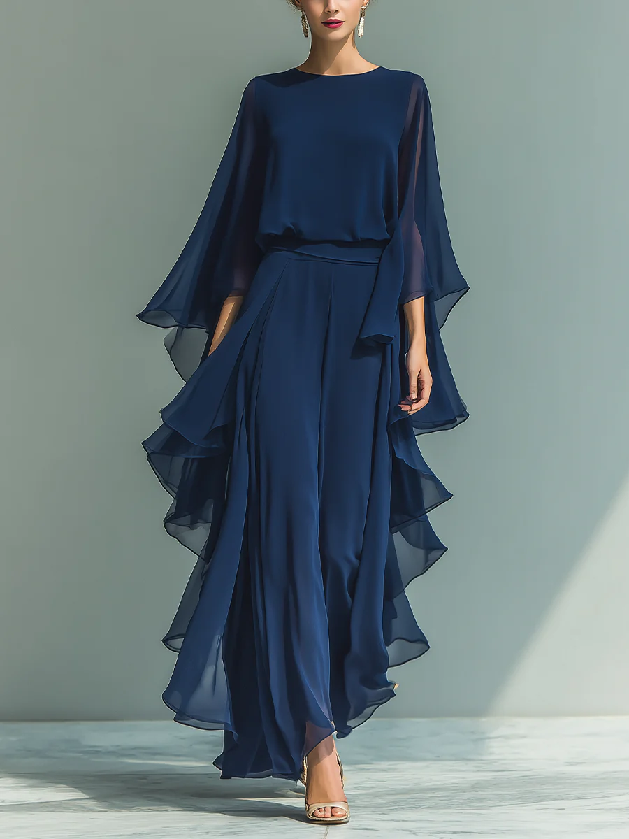 Aurora™ | Elegant Chiffon Ruffled Dress