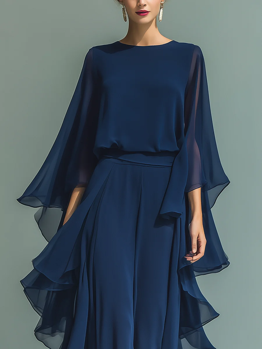 Aurora™ | Elegant Chiffon Ruffled Dress