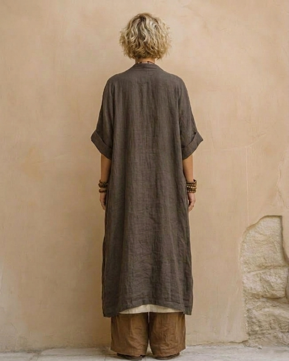 Sophie | Dark Gray & Brown Tribal Print Three-Piece Set