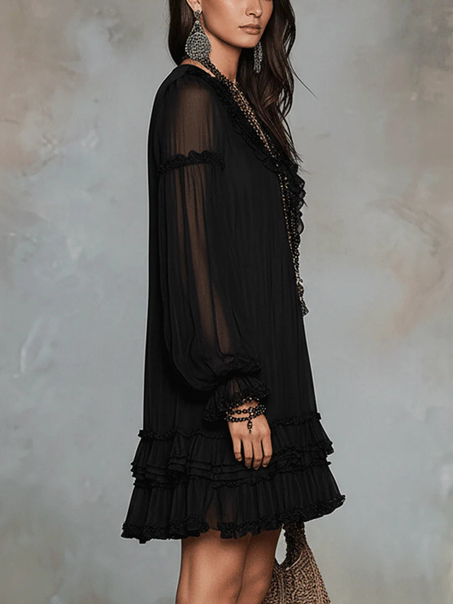 Linda | Black Mini Slimming Dress