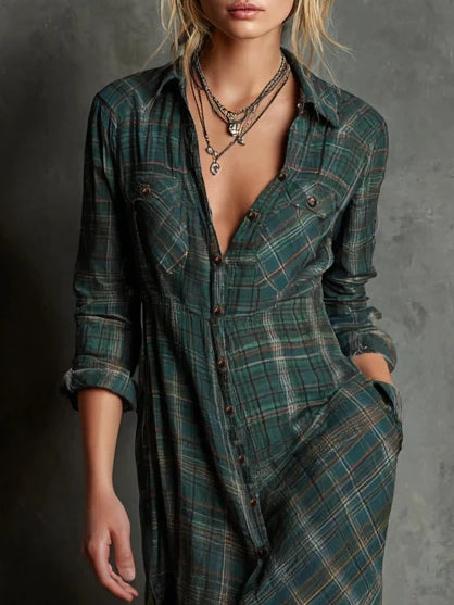 Camila | Long Checkered Dress