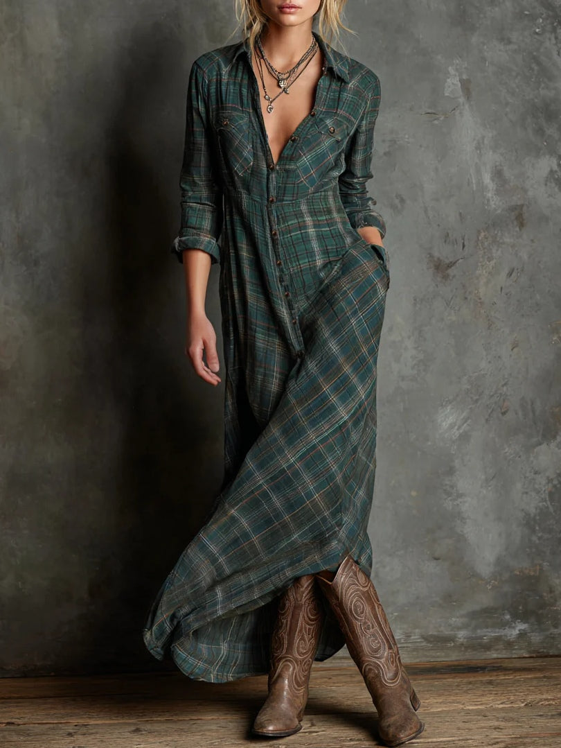 Camila | Long Checkered Dress