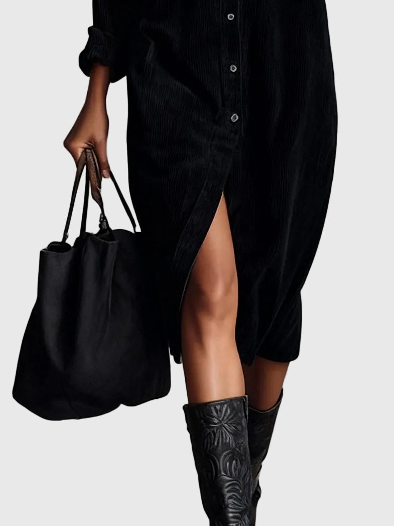 Clara | Midi Corduroy Dress