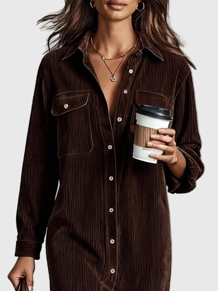 Clara | Midi Corduroy Dress