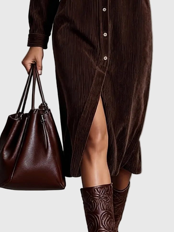 Clara | Midi Corduroy Dress