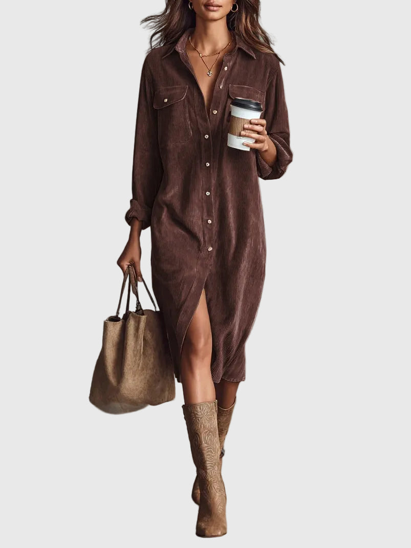 Clara | Midi Corduroy Dress