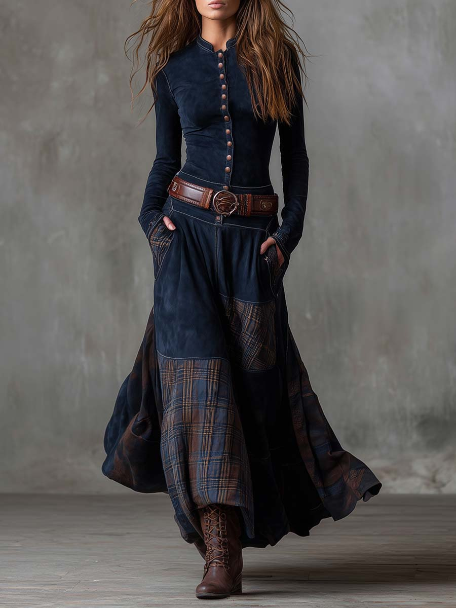Zoraya | Long Dress with Artisan Panels