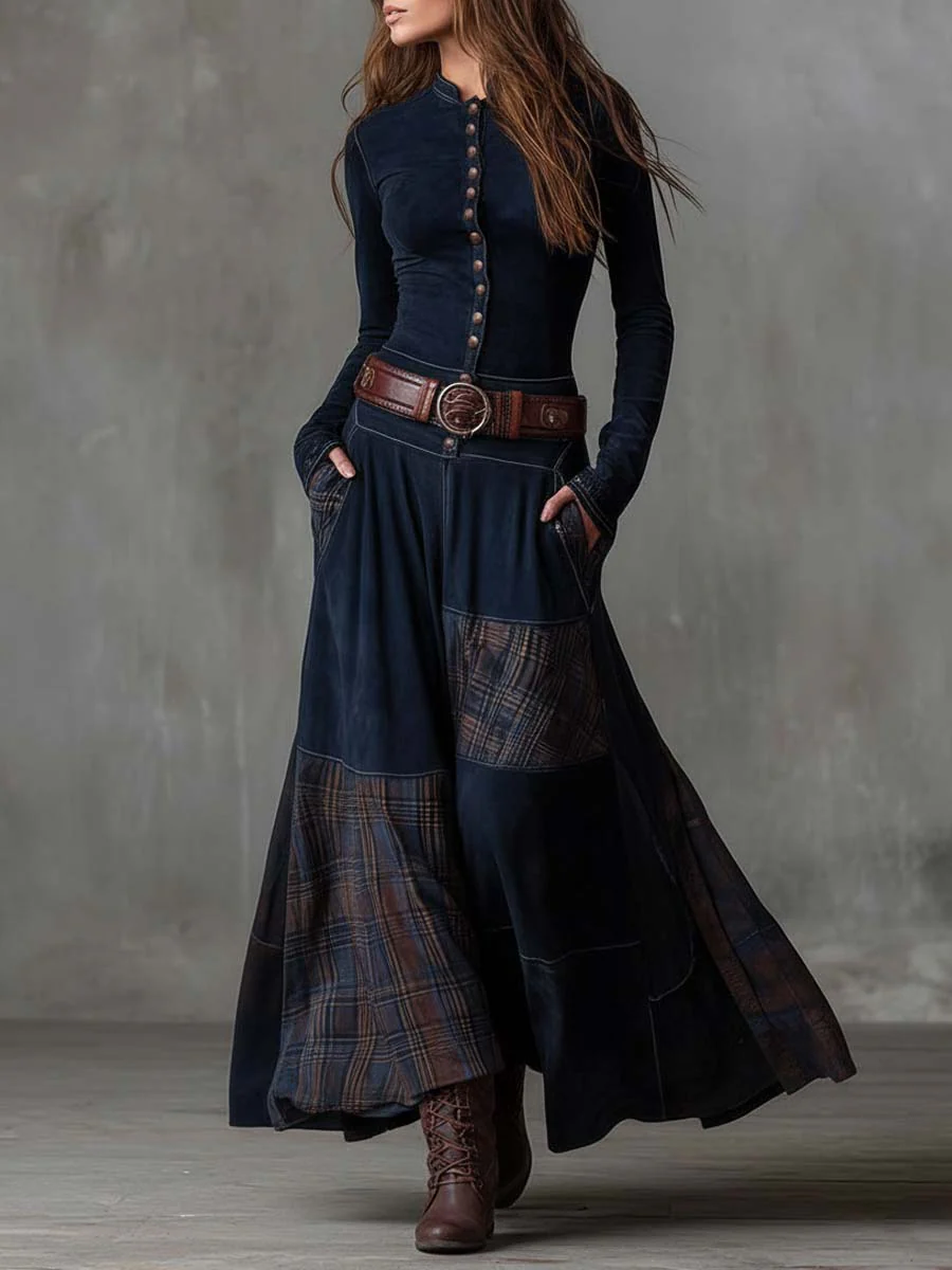 Zoraya | Long Dress with Artisan Panels