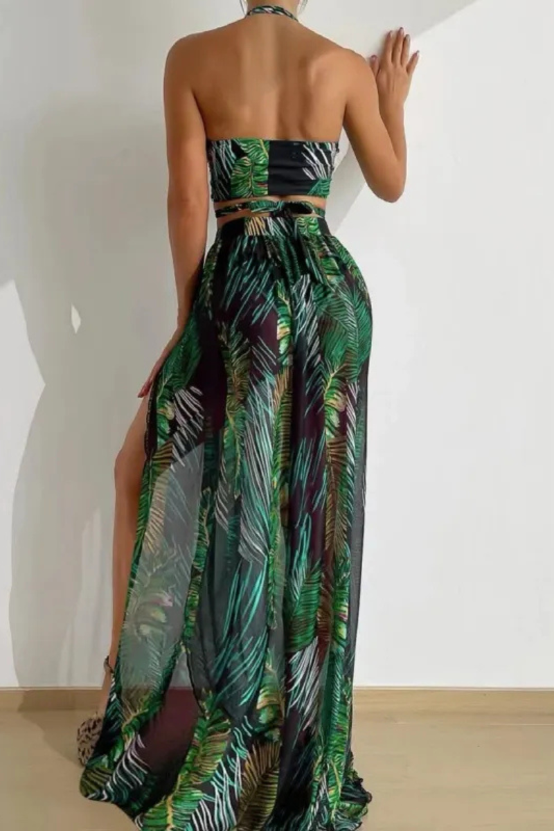 Zandria | Blouse Skirt in Gaze Three-Piece Swimsuit