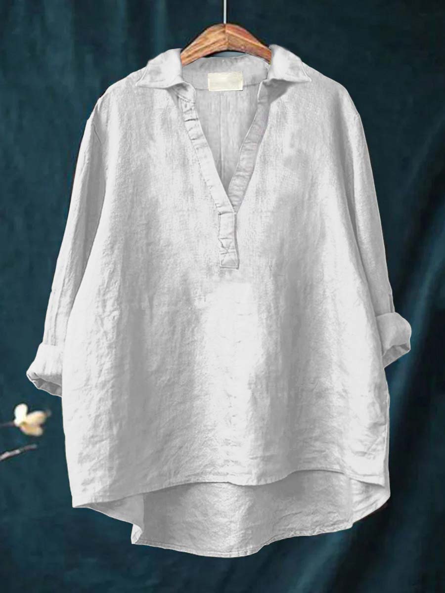 Andrea | Elegant Summer Linen Blouse
