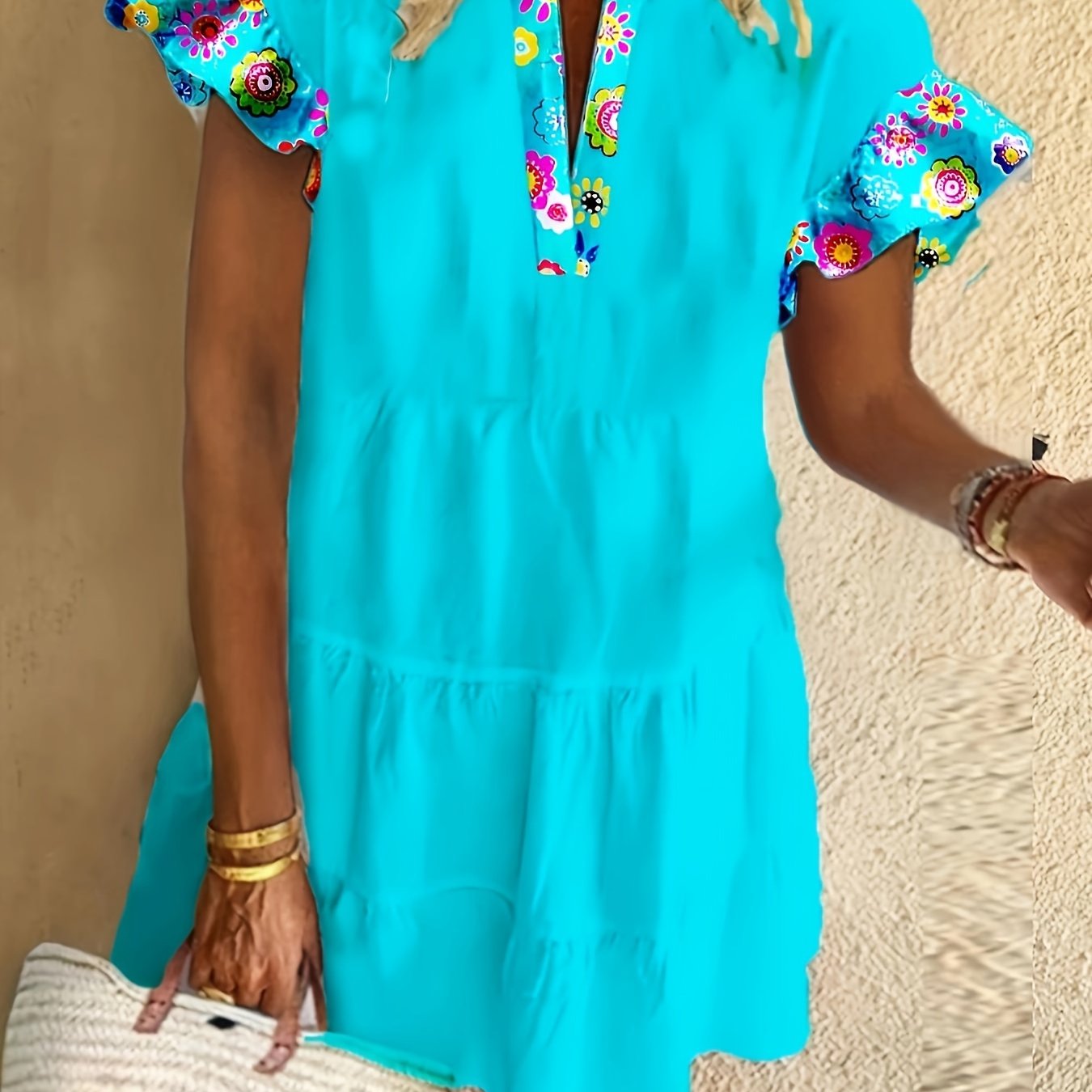 Danielle | Women’s Boho Ruffle Sleeve Mini Dress