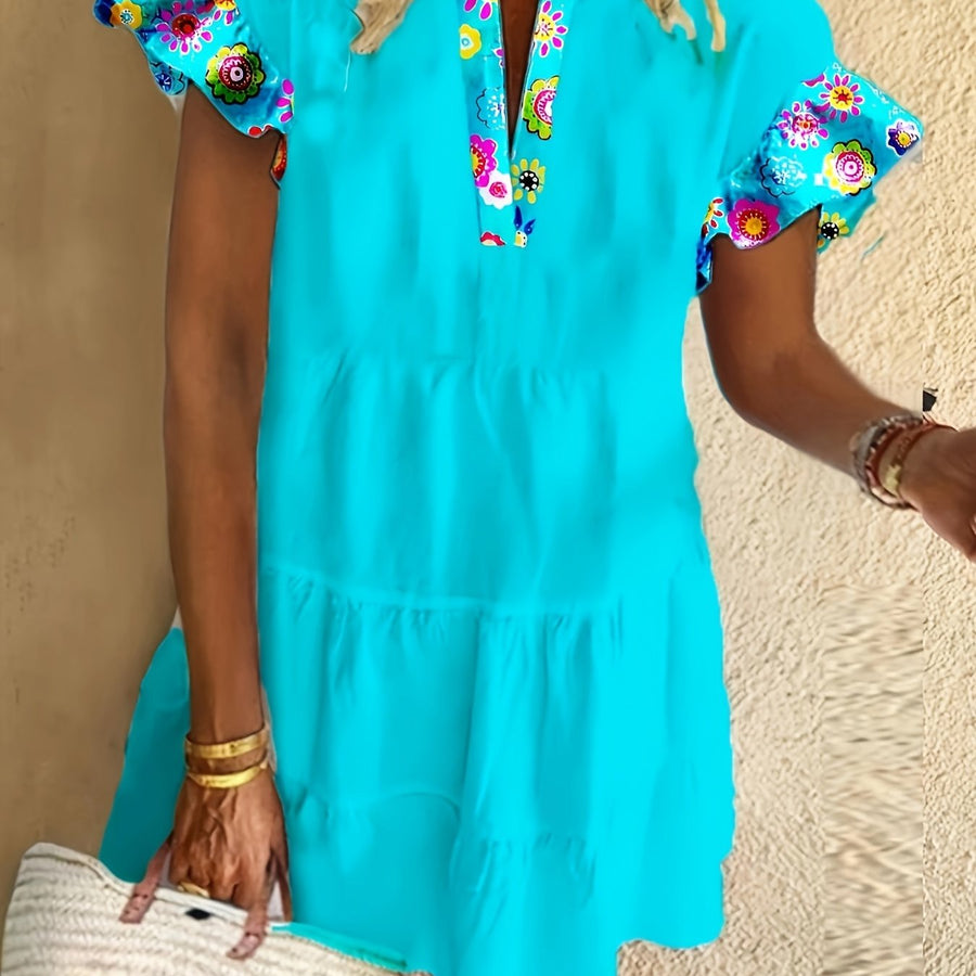 Danielle | Women’s Boho Ruffle Sleeve Mini Dress
