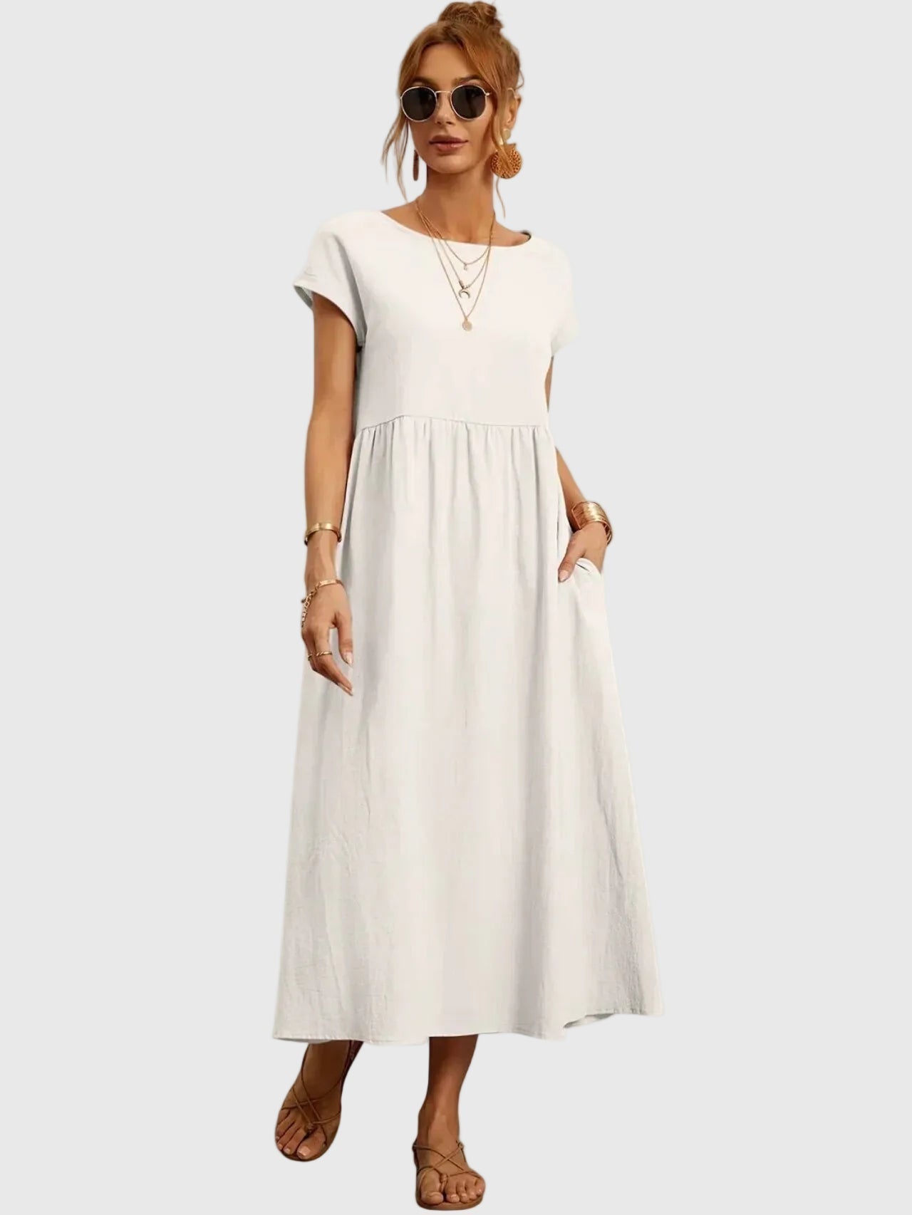 Giselle | Casual Midi Dress with Pockets