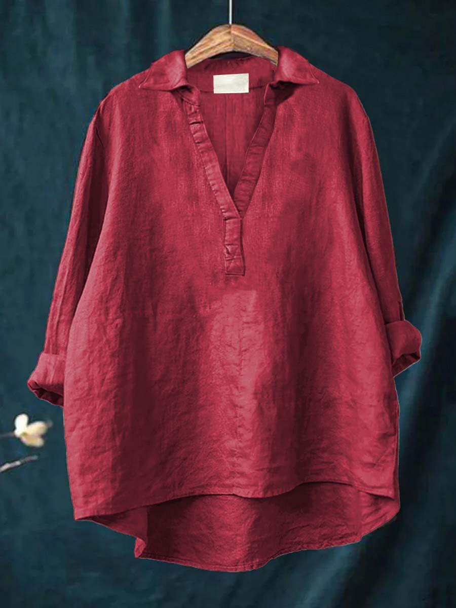 Andrea | Elegant Summer Linen Blouse