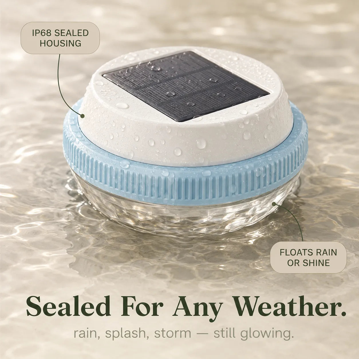 Luminora – Solar Floating Pool Light, Color Changing Starburst Glow with Remote, IP68 Waterproof
