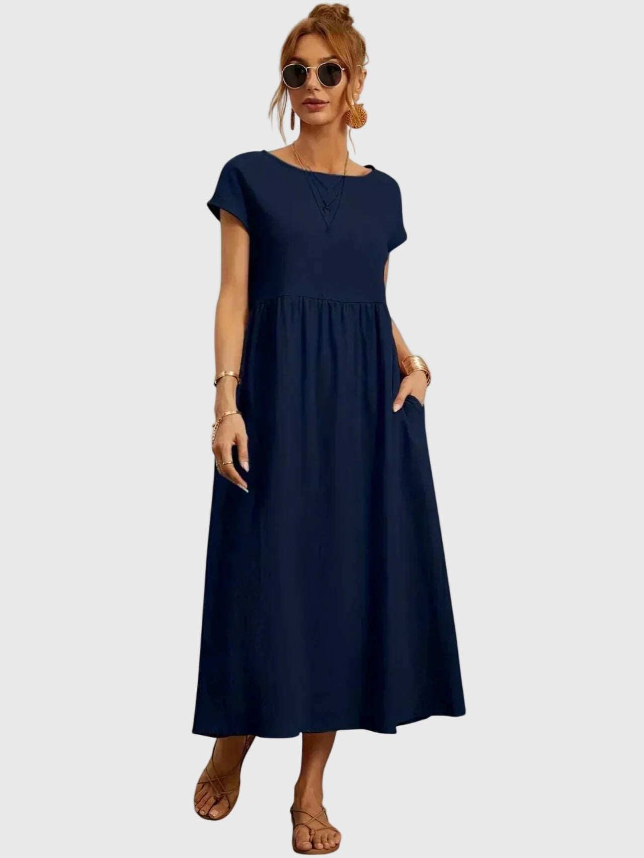 Giselle | Casual Midi Dress with Pockets