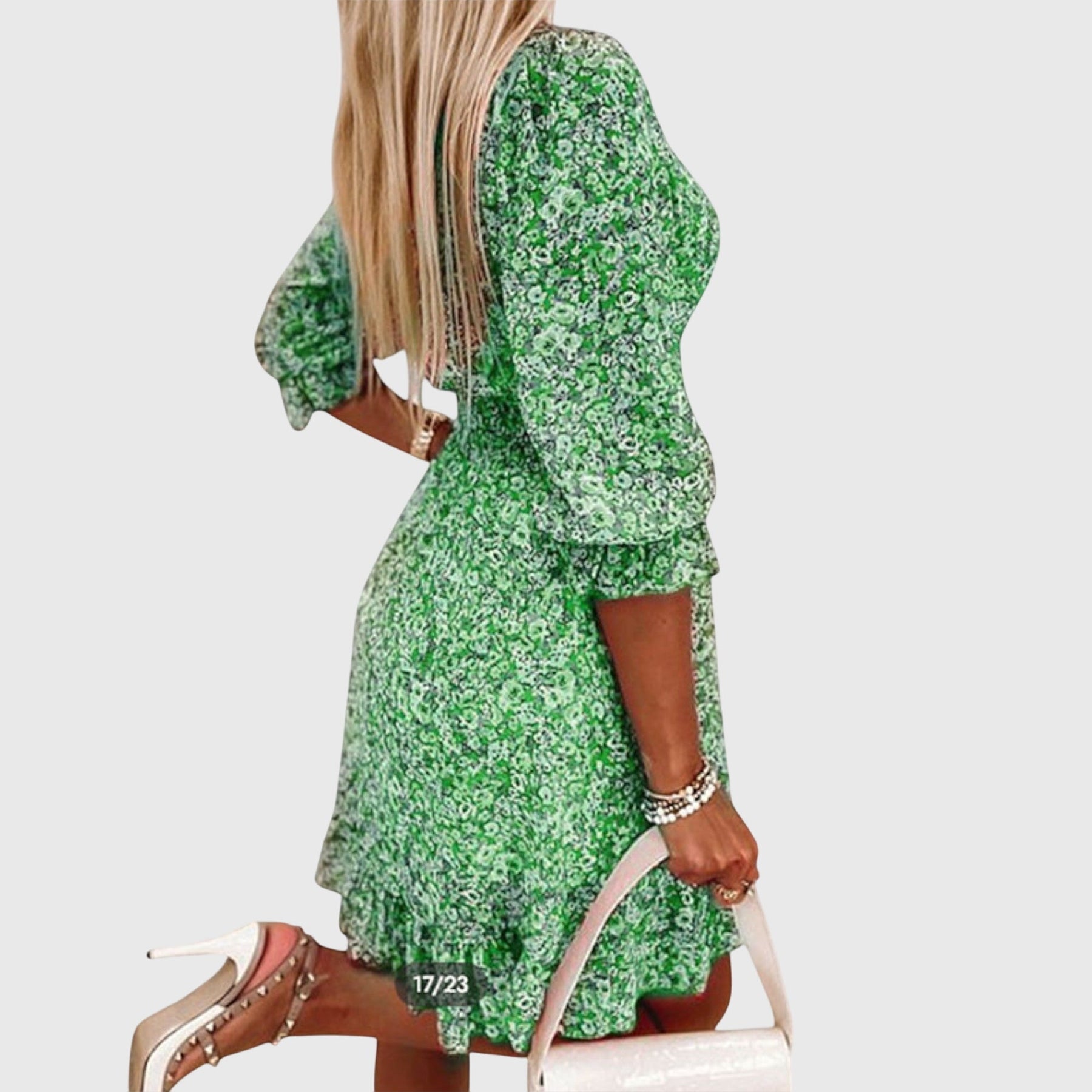 Elisa | Floral Dress with Puff Sleeves