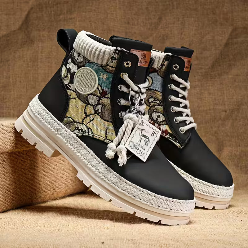 Hilarie - Teddy Print Non-Slip Sneaker