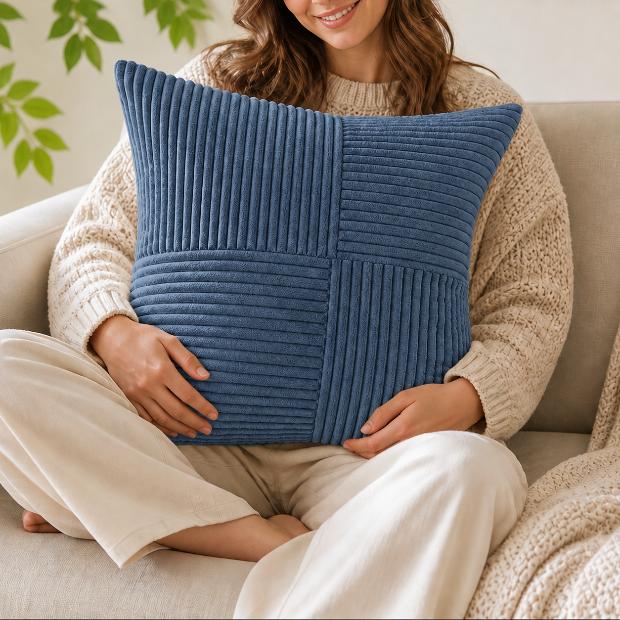 Corvella – Corduroy Cushion Cover That Matches The Photo