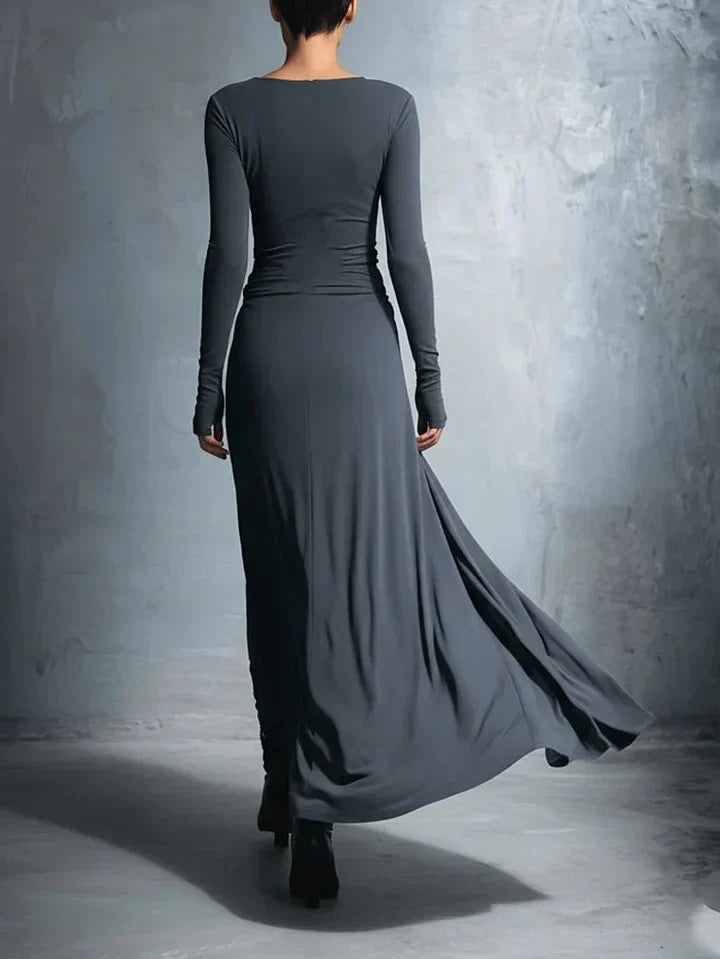 Elegant Jersey Maxi Dress with Wrap Knot