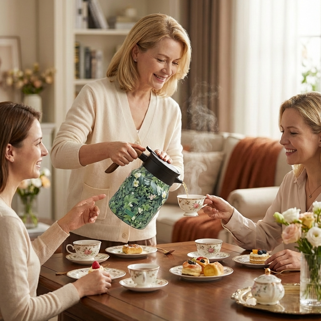 Florathé Insulated Floral Teapot with Built-In Infuser