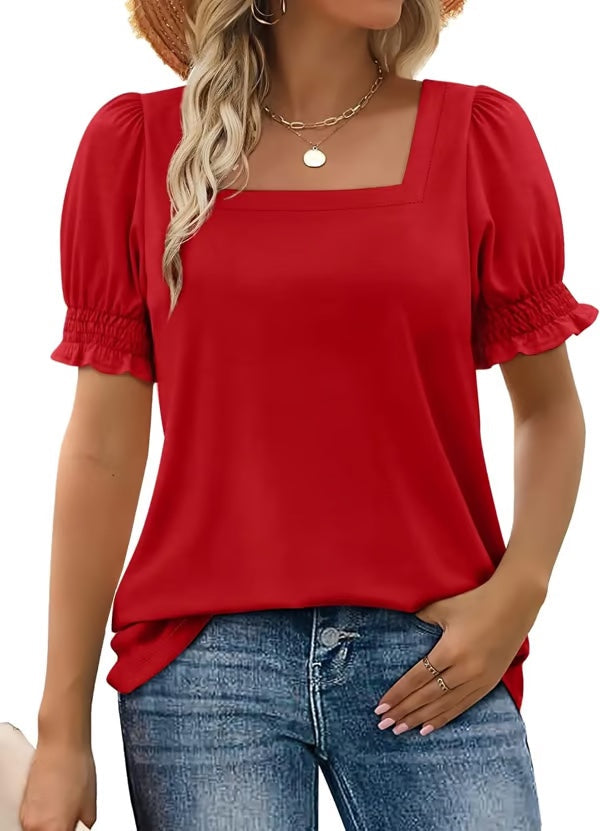 Easeen - Comfy, Covered & Square-Neck Top
