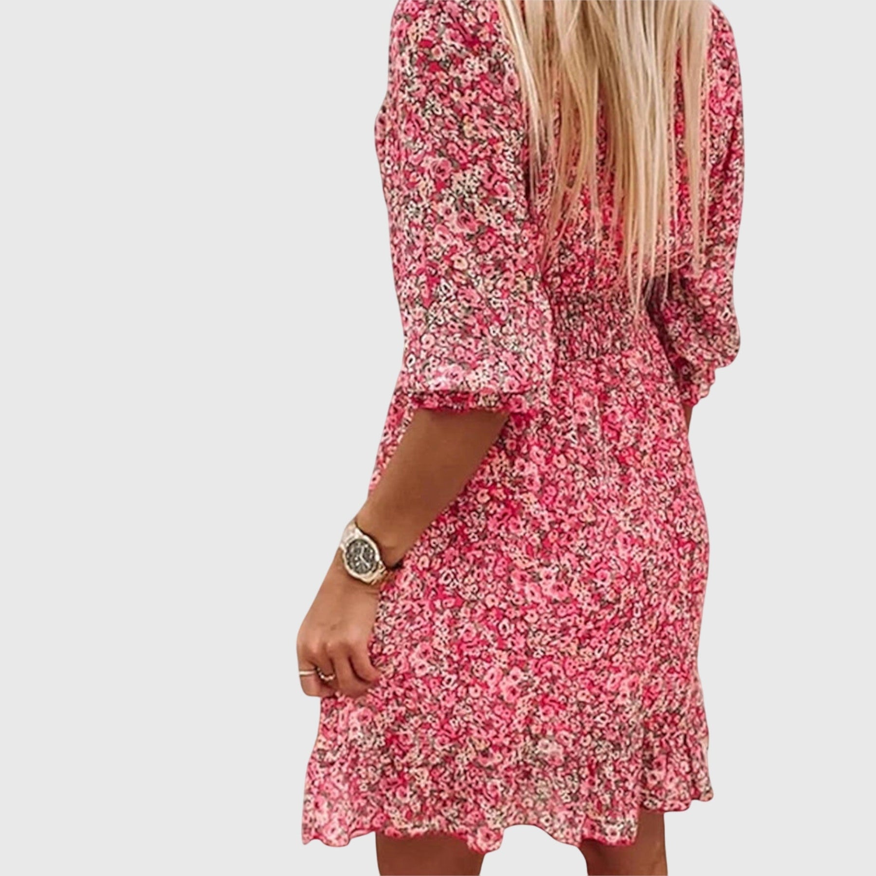 Elisa | Floral Dress with Puff Sleeves