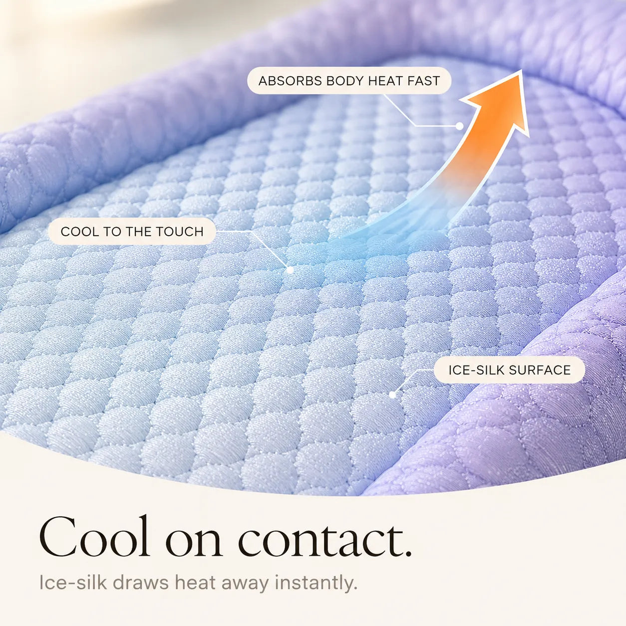 Coolaby – Ice Silk-look Pet Cooling Mat for Dogs and Cats, Padded Non-Slip Summer Bed