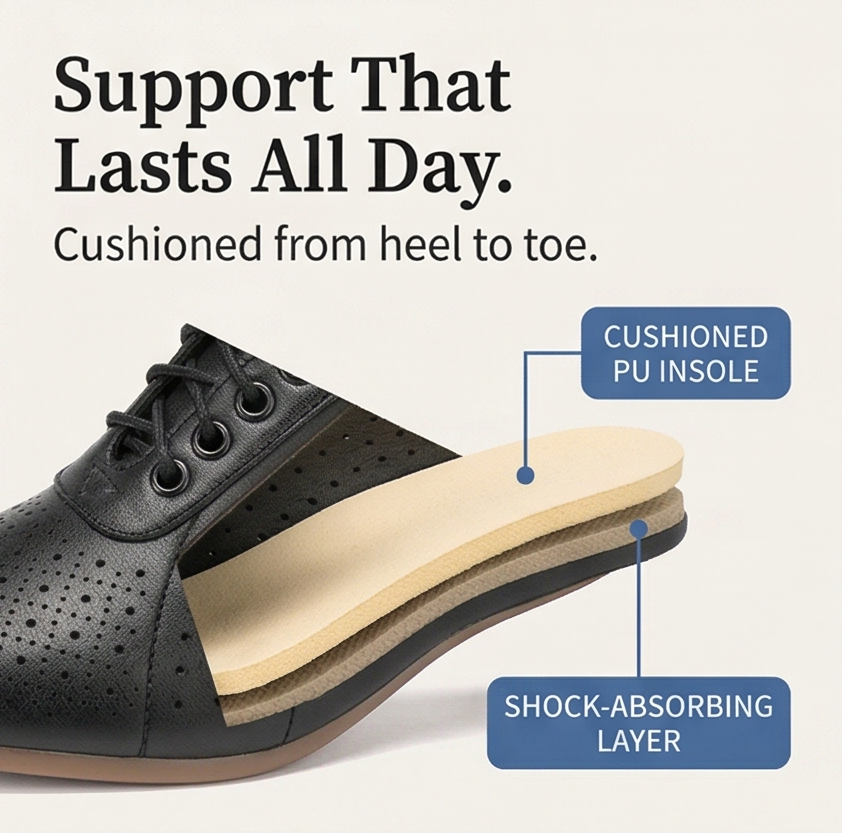 Aerella – Women's Breathable Perforated Block Heel Shoes