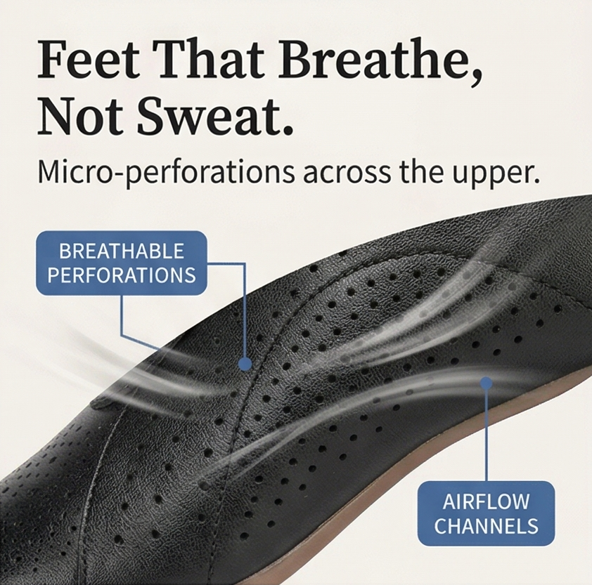 Aerella – Women's Breathable Perforated Block Heel Shoes