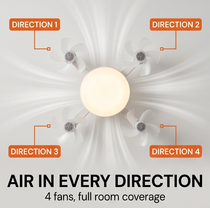 Aerolux – 4-Fan LED Ceiling Light for Hot Rooms