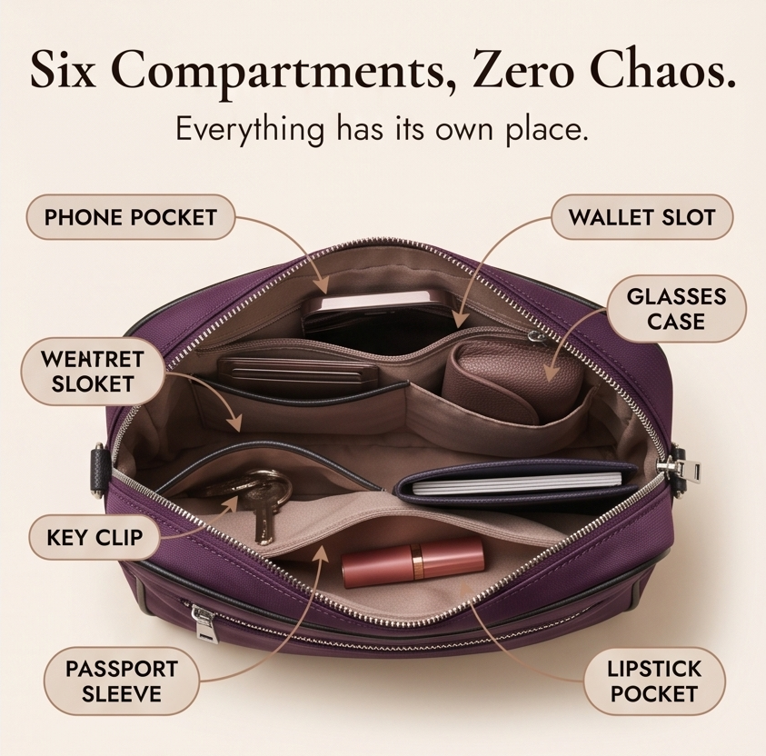 Carryella – Multi-Pocket Shoulder Bag with Anti-Theft Design