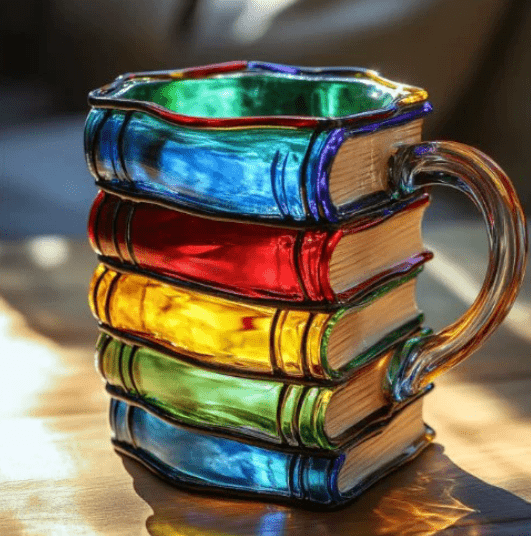 Artisan Colorful Book Theme Mug