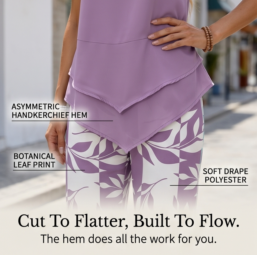 Lunavia – Asymmetric Tunic and Wide Leg Pants Set