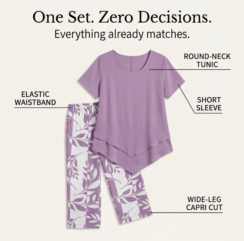 Lunavia – Asymmetric Tunic and Wide Leg Pants Set