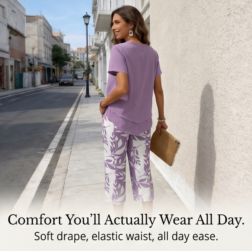 Lunavia – Asymmetric Tunic and Wide Leg Pants Set