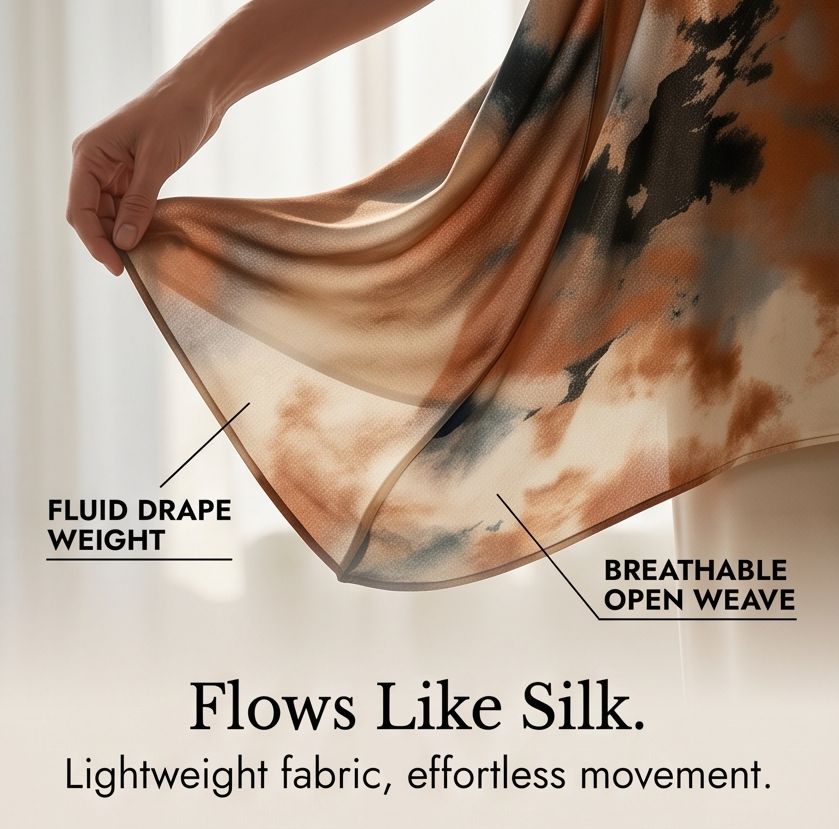 Aterra – Artistic Watercolor Tunic and Wide Leg Pants Set
