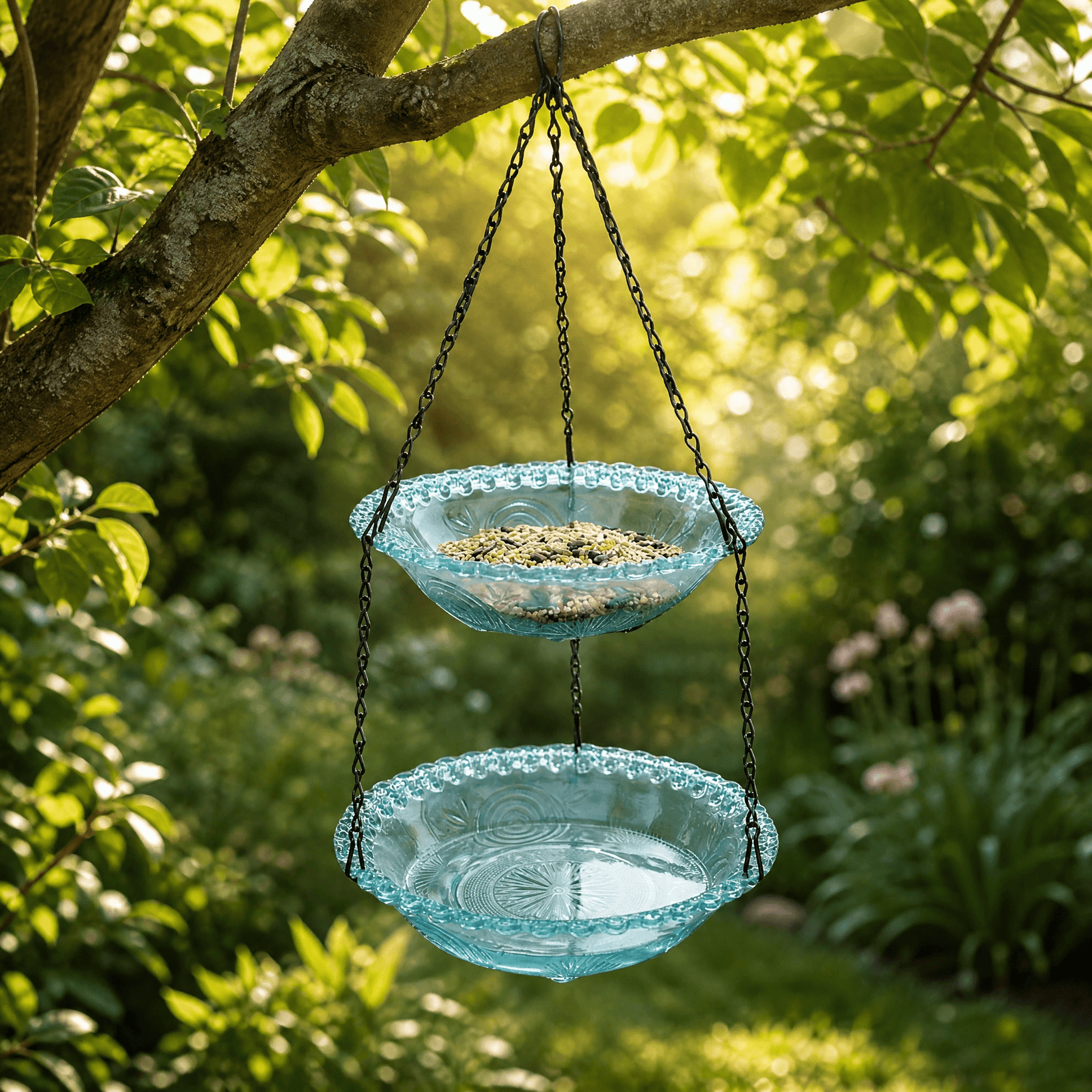 Avielle – Vintage Hanging Bird Feeder and Bath