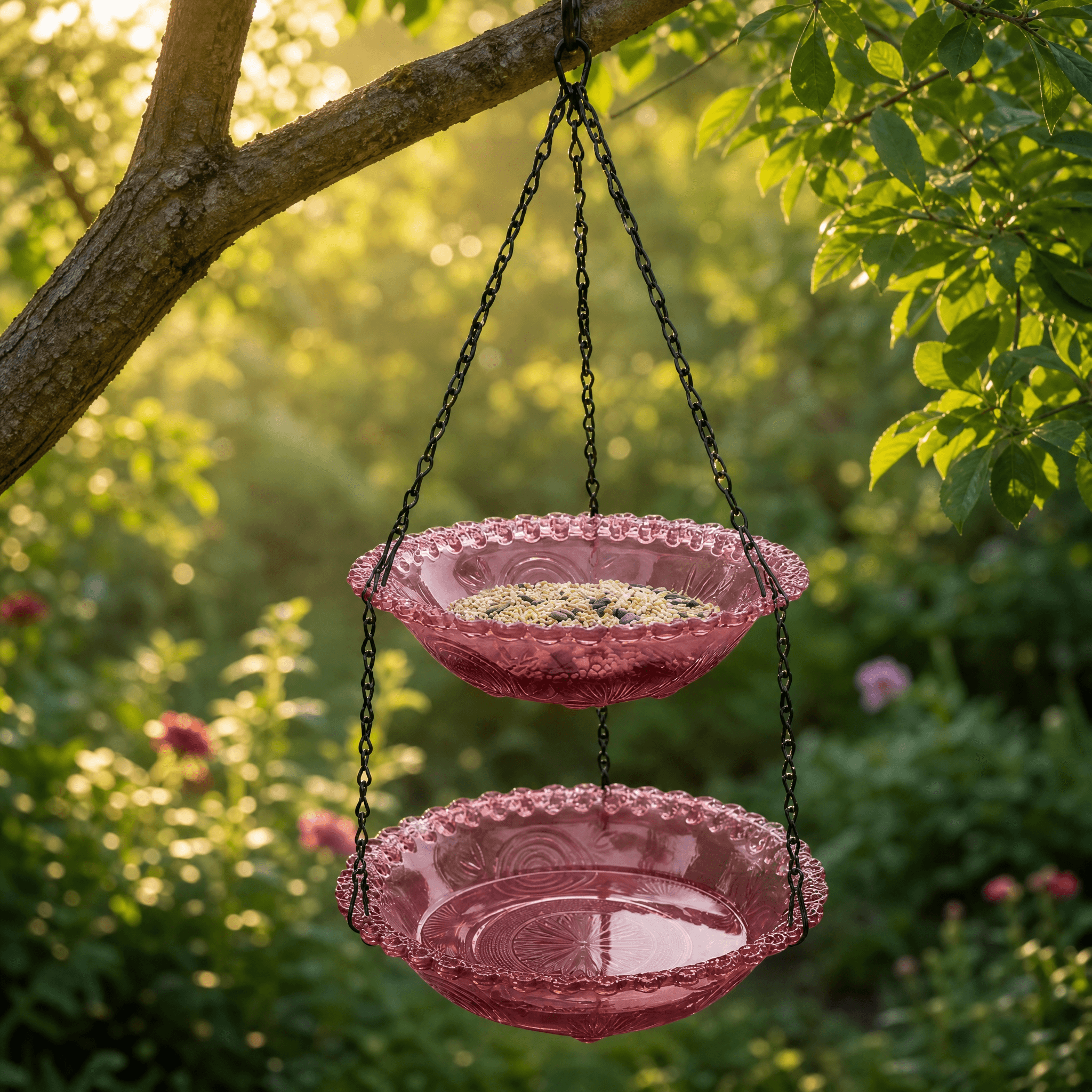 Avielle – Vintage Hanging Bird Feeder and Bath