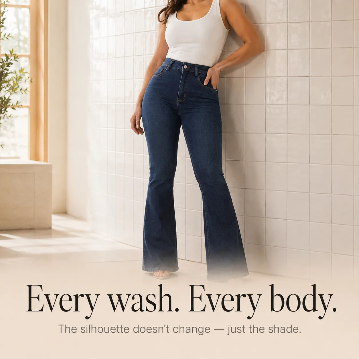 Curvella – High Waist Stretch Flare Jeans for Women, Butt-Lifting Bootcut Denim