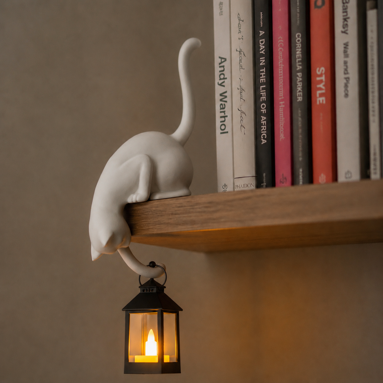 Ledgekit – Shelf-Edge Cat Figurine LED Lantern
