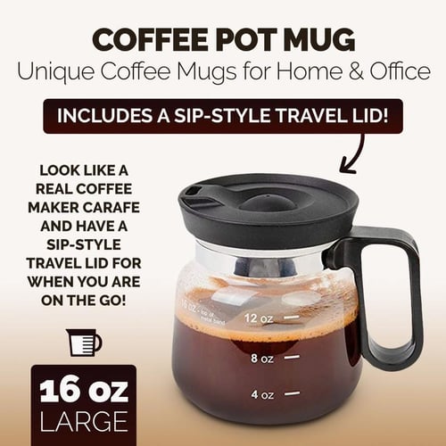 Brewbell – 16 Oz Pour-Over Inspired Glass Coffee Mug