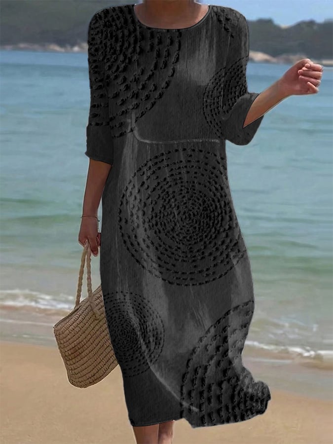 Embroidered casual dress for women.